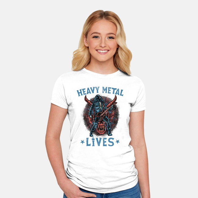Heavy Metal Lives-Womens-Fitted-Tee-glitchygorilla