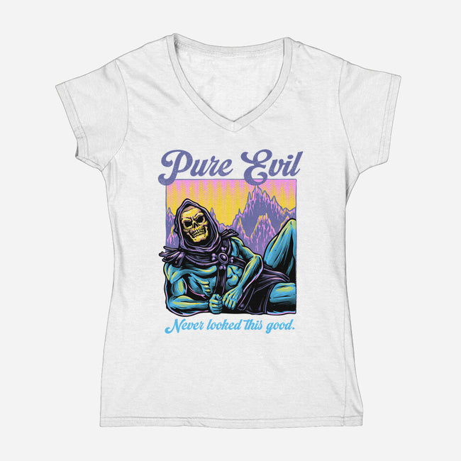 Pure Evil Never Looked This Good-Womens-V-Neck-Tee-glitchygorilla