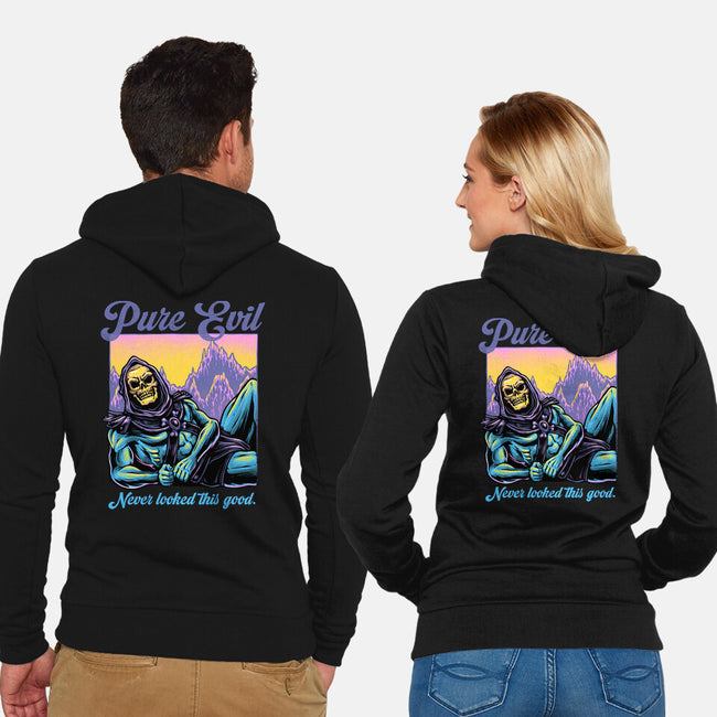 Pure Evil Never Looked This Good-Unisex-Zip-Up-Sweatshirt-glitchygorilla