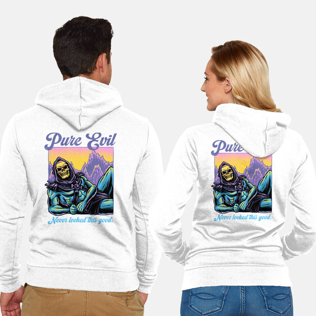 Pure Evil Never Looked This Good-Unisex-Zip-Up-Sweatshirt-glitchygorilla