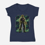 The Invincible Of Eternia-Womens-V-Neck-Tee-Astrobot Invention