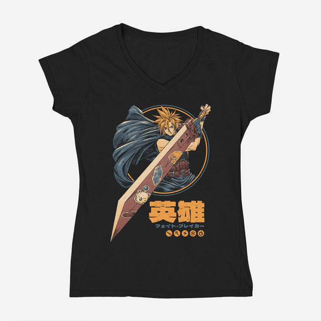 Blade Of Destiny-Womens-V-Neck-Tee-eduely