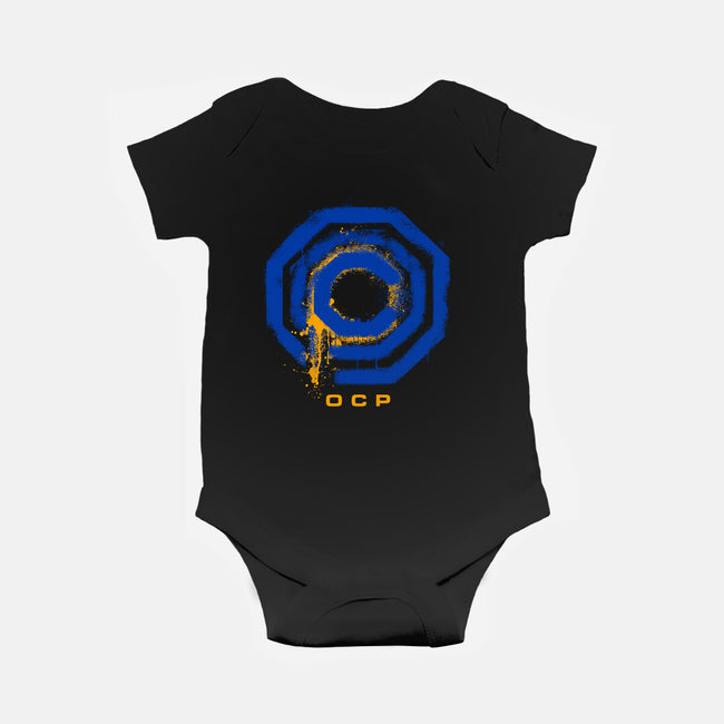 Omni Consumer Products Mega Corp-Baby-Basic-Onesie-rocketman_art