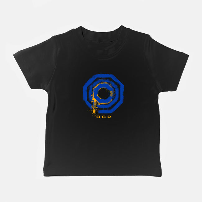 Omni Consumer Products Mega Corp-Baby-Basic-Tee-rocketman_art