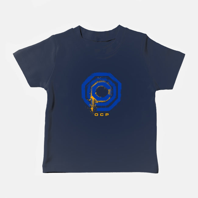 Omni Consumer Products Mega Corp-Baby-Basic-Tee-rocketman_art