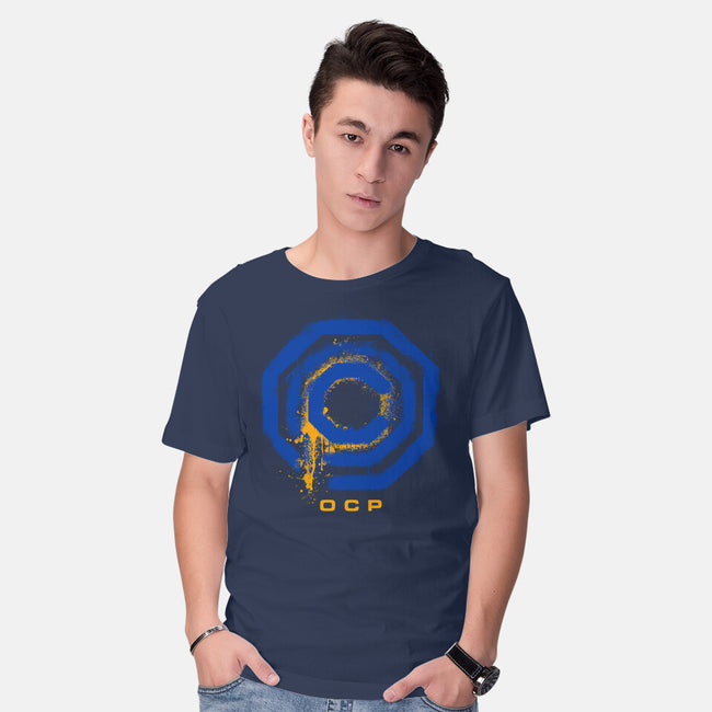 Omni Consumer Products Mega Corp-Mens-Basic-Tee-rocketman_art