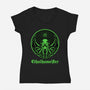 Cthulhu Drink Label-Womens-V-Neck-Tee-Studio Mootant