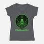 Cthulhu Drink Label-Womens-V-Neck-Tee-Studio Mootant