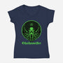 Cthulhu Drink Label-Womens-V-Neck-Tee-Studio Mootant