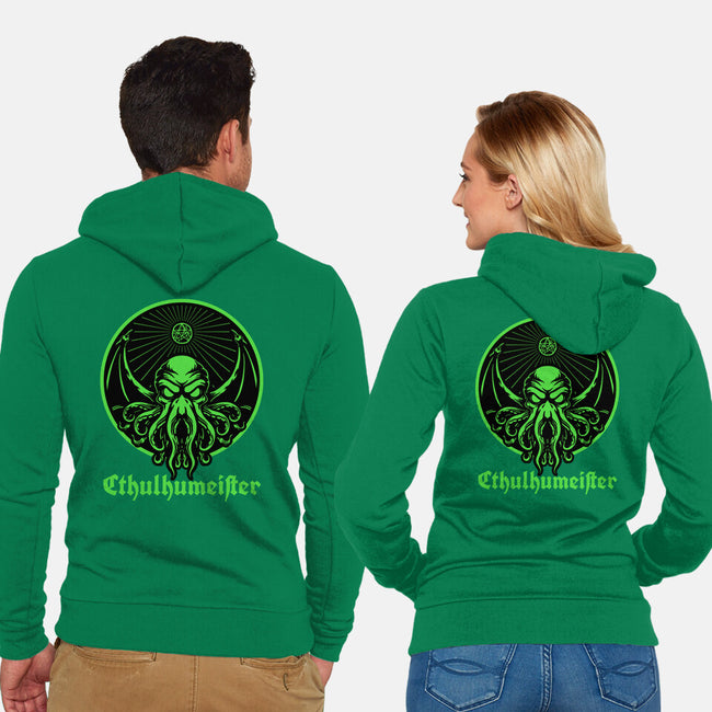 Cthulhu Drink Label-Unisex-Zip-Up-Sweatshirt-Studio Mootant