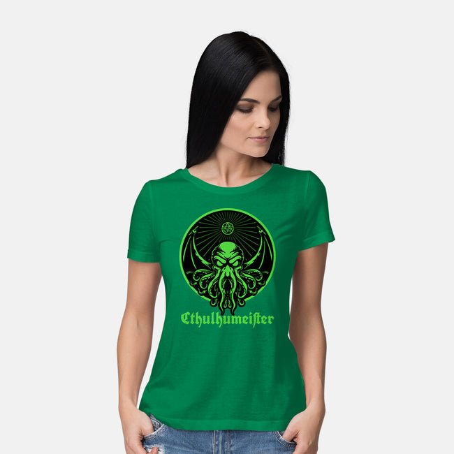 Cthulhu Drink Label-Womens-Basic-Tee-Studio Mootant