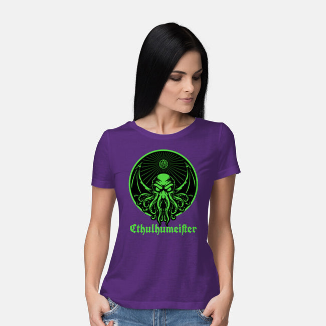 Cthulhu Drink Label-Womens-Basic-Tee-Studio Mootant