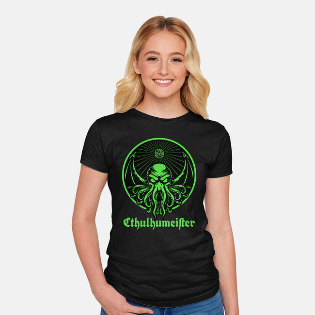 Cthulhu Drink Label-Womens-Fitted-Tee-Studio Mootant