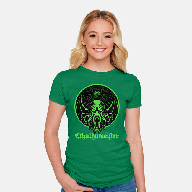 Cthulhu Drink Label-Womens-Fitted-Tee-Studio Mootant