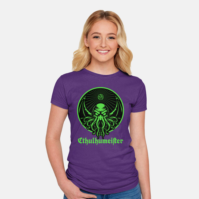 Cthulhu Drink Label-Womens-Fitted-Tee-Studio Mootant