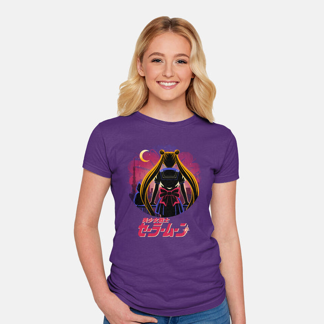 Moon Rising-Womens-Fitted-Tee-rmatix