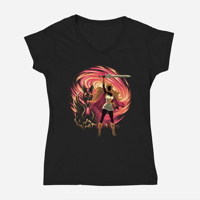 Guardian Of Etheria-Womens-V-Neck-Tee-rmatix