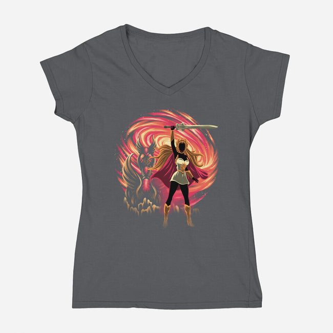 Guardian Of Etheria-Womens-V-Neck-Tee-rmatix