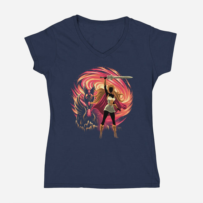 Guardian Of Etheria-Womens-V-Neck-Tee-rmatix