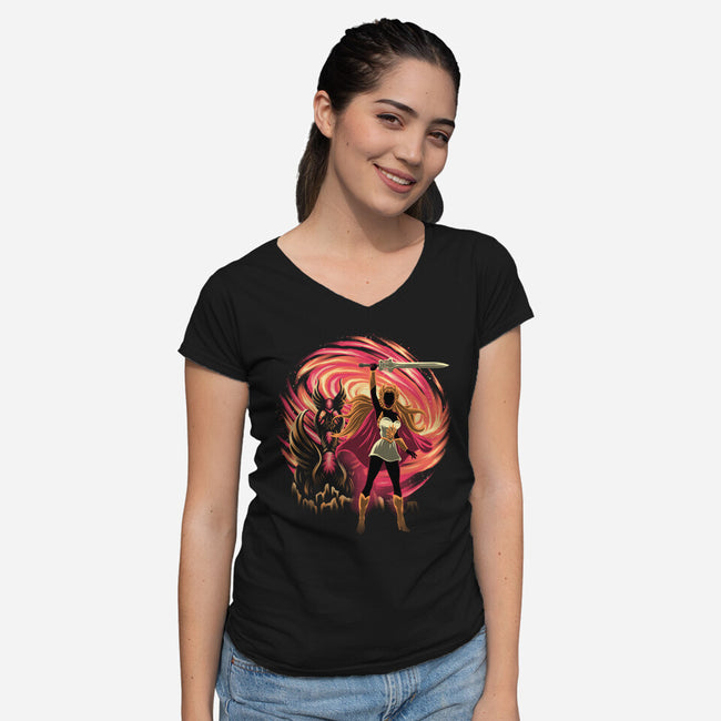 Guardian Of Etheria-Womens-V-Neck-Tee-rmatix