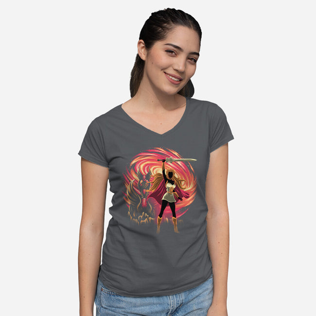 Guardian Of Etheria-Womens-V-Neck-Tee-rmatix