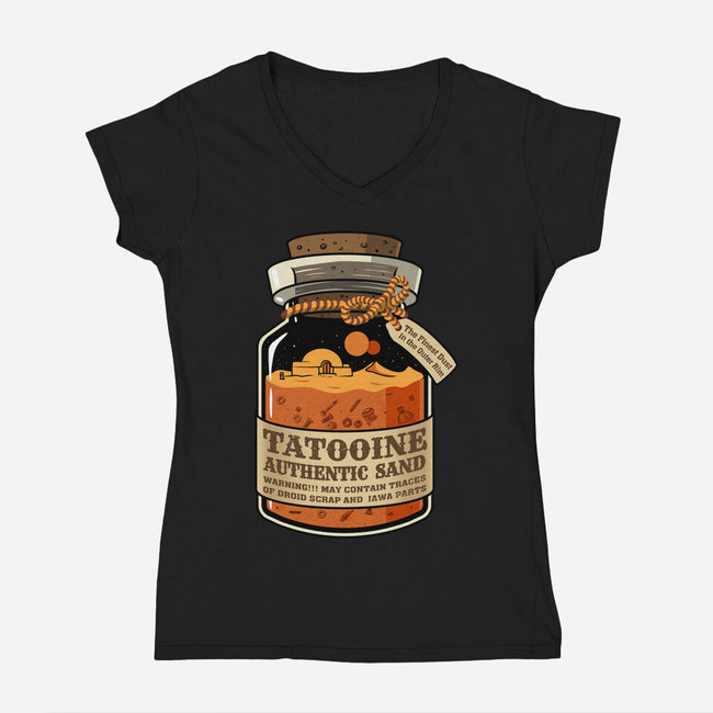 Tatooine Authentic Sand-Womens-V-Neck-Tee-erion_designs