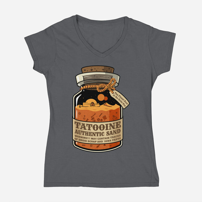 Tatooine Authentic Sand-Womens-V-Neck-Tee-erion_designs