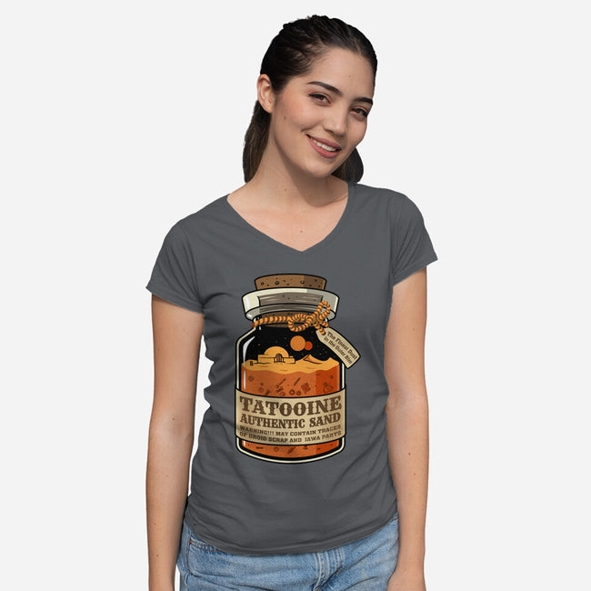 Tatooine Authentic Sand-Womens-V-Neck-Tee-erion_designs