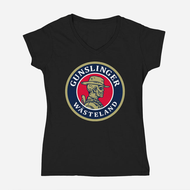 Gunslinger Beer-Womens-V-Neck-Tee-Getsousa!