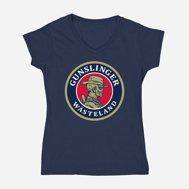 Gunslinger Beer-Womens-V-Neck-Tee-Getsousa!