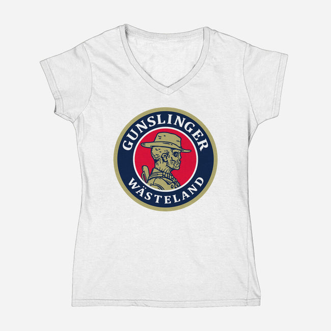 Gunslinger Beer-Womens-V-Neck-Tee-Getsousa!