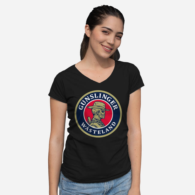 Gunslinger Beer-Womens-V-Neck-Tee-Getsousa!