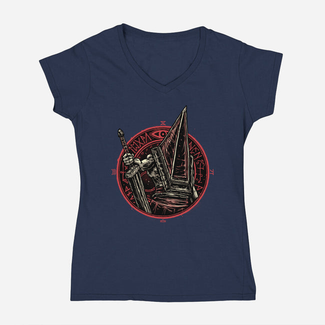 Keeper Of The Town-Womens-V-Neck-Tee-glitchygorilla