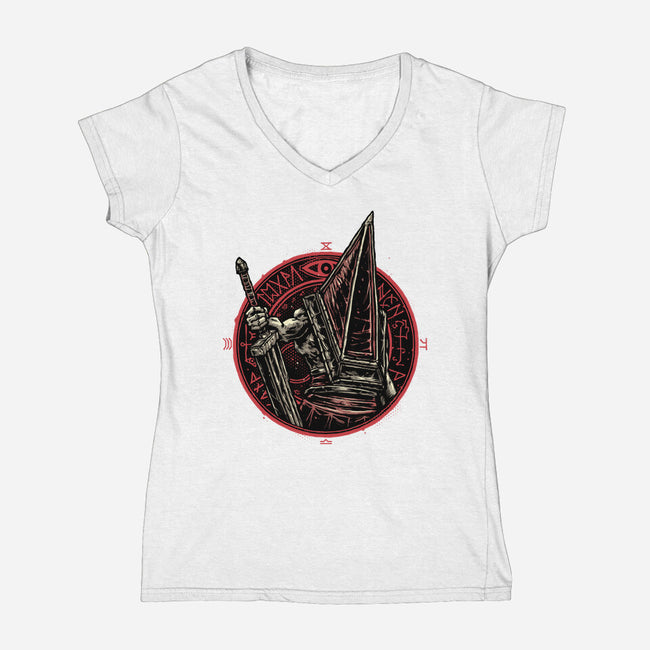 Keeper Of The Town-Womens-V-Neck-Tee-glitchygorilla