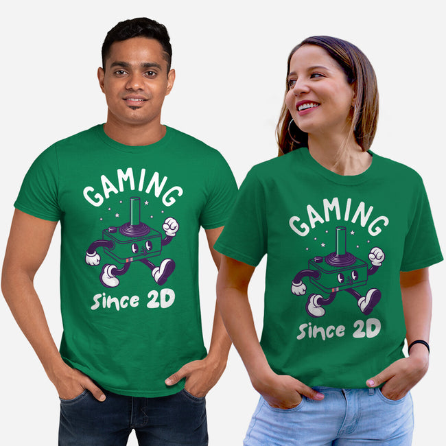 Gaming Since 2D-Unisex-Basic-Tee-rocketman_art
