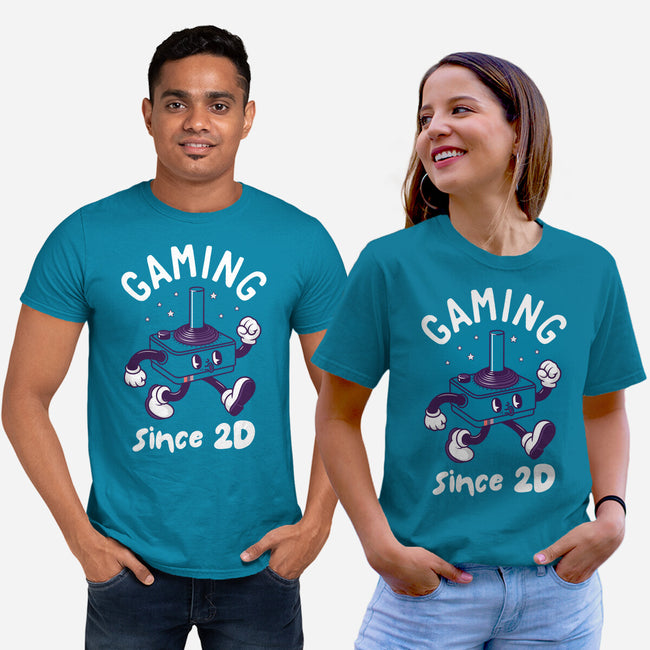 Gaming Since 2D-Unisex-Basic-Tee-rocketman_art