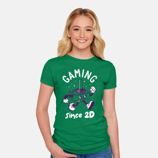 Gaming Since 2D-Womens-Fitted-Tee-rocketman_art