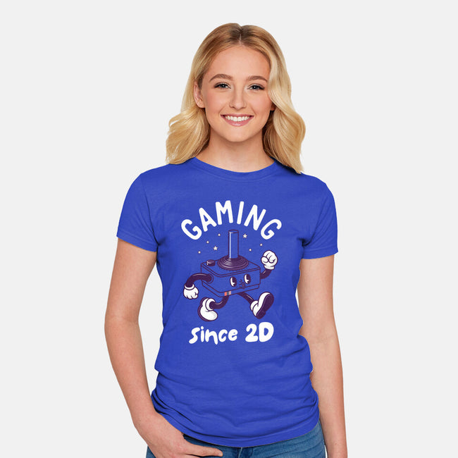 Gaming Since 2D-Womens-Fitted-Tee-rocketman_art