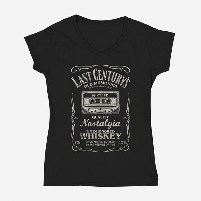 Last Century's Whiskey-Womens-V-Neck-Tee-NMdesign