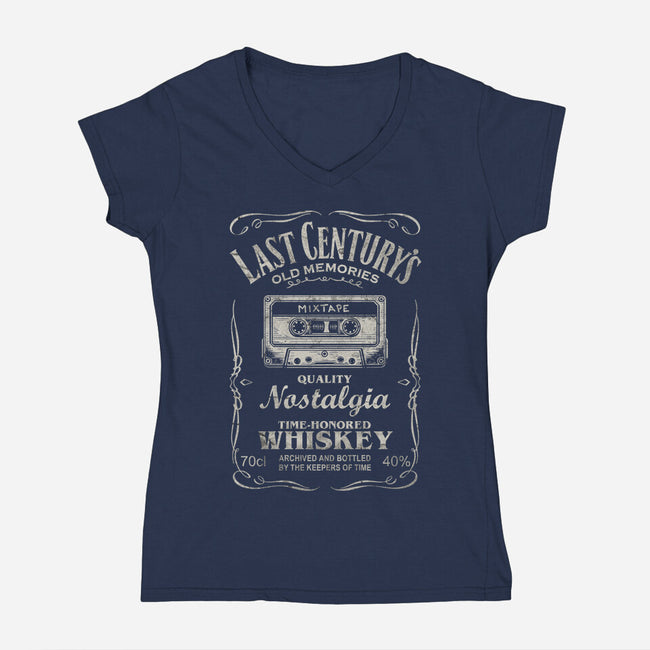 Last Century's Whiskey-Womens-V-Neck-Tee-NMdesign