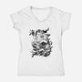 Ship Sea Ink-Womens-V-Neck-Tee-fanfabio