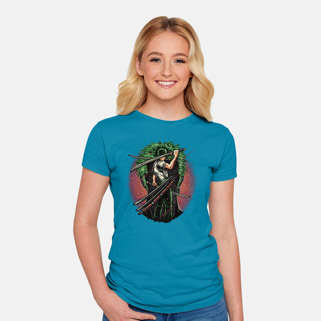 Swordsman Of The Seas-Womens-Fitted-Tee-glitchygorilla