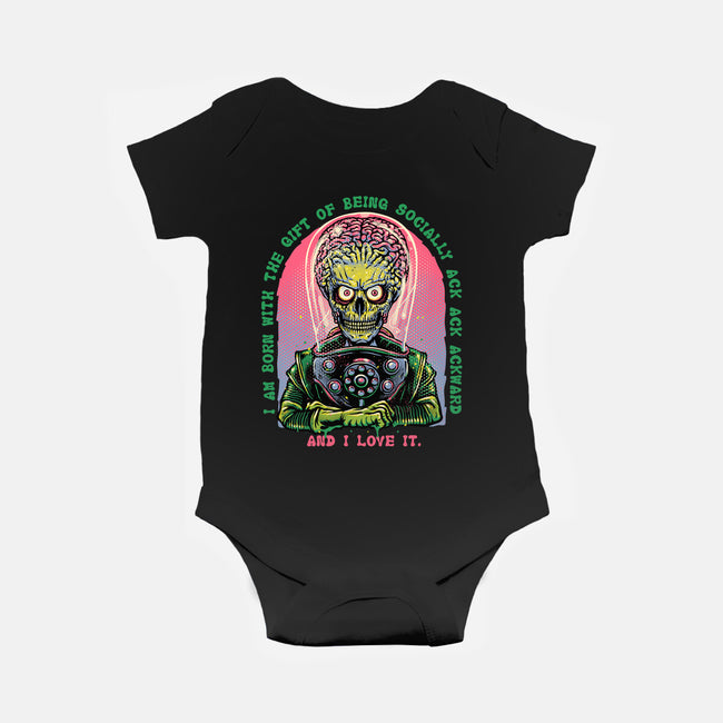 Socially Ack Ack Ackward-Baby-Basic-Onesie-glitchygorilla