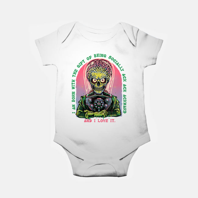 Socially Ack Ack Ackward-Baby-Basic-Onesie-glitchygorilla