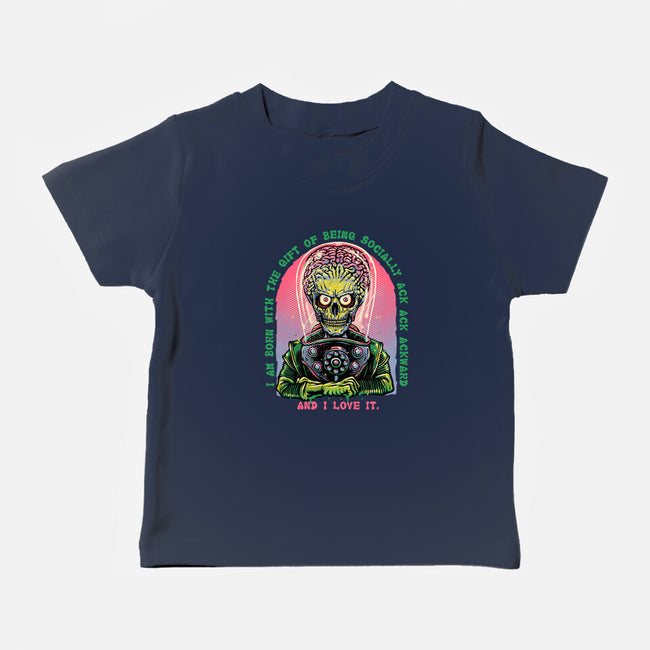 Socially Ack Ack Ackward-Baby-Basic-Tee-glitchygorilla