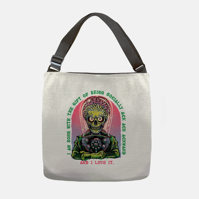 Socially Ack Ack Ackward-None-Adjustable Tote-Bag-glitchygorilla