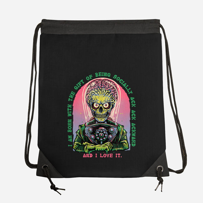 Socially Ack Ack Ackward-None-Drawstring-Bag-glitchygorilla