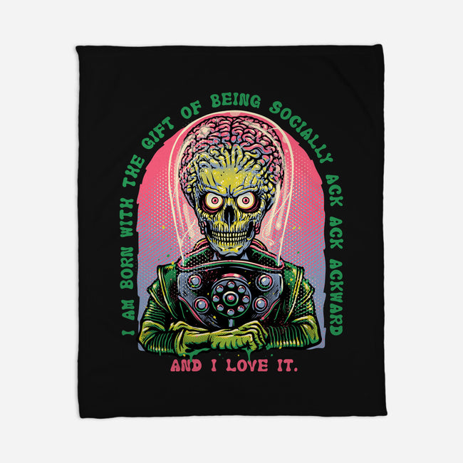 Socially Ack Ack Ackward-None-Fleece-Blanket-glitchygorilla