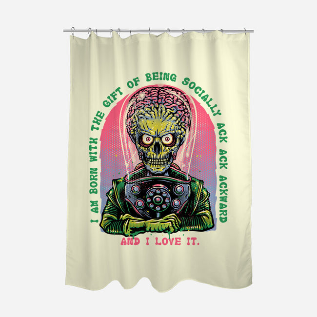 Socially Ack Ack Ackward-None-Polyester-Shower Curtain-glitchygorilla