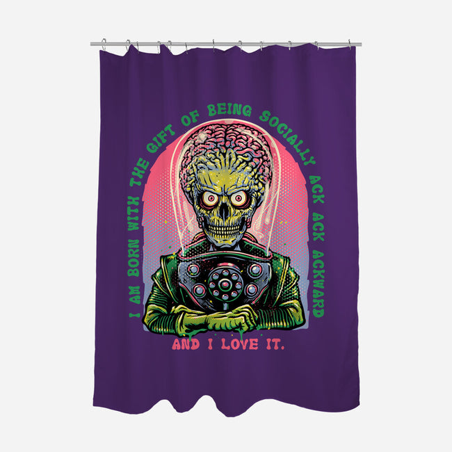 Socially Ack Ack Ackward-None-Polyester-Shower Curtain-glitchygorilla